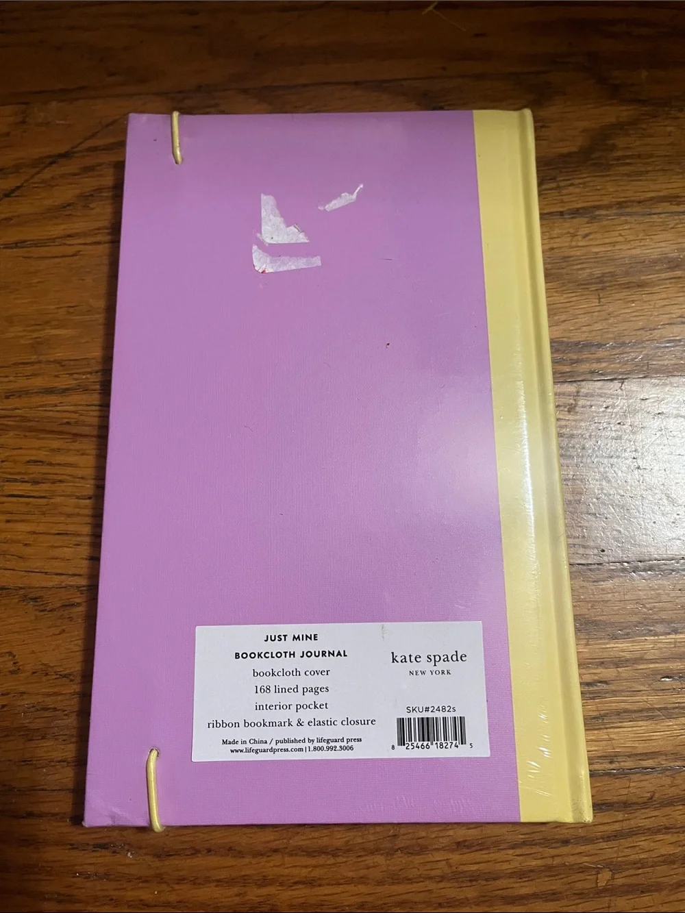 NWT Kate Spade Just Mine Bookcloth Monogrammed Journal with Ribbon Bookmark